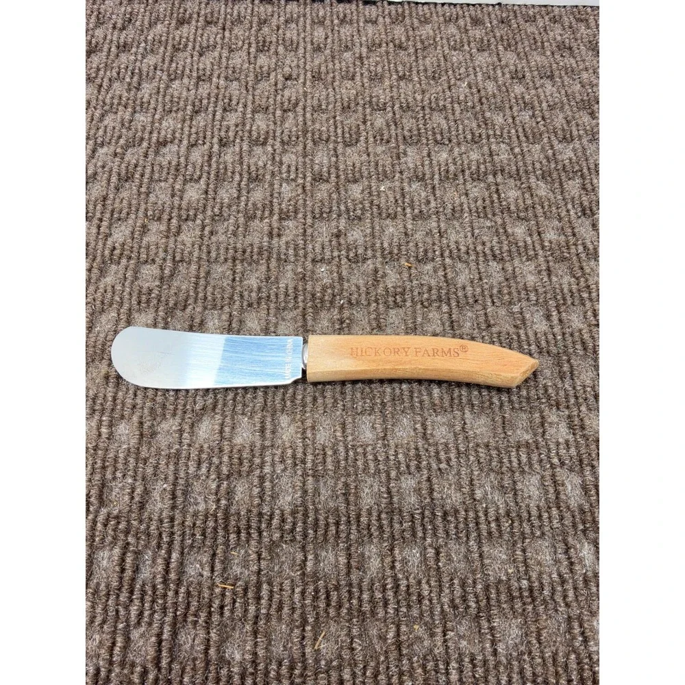 Hickory Farms Cheese Spreader Stainless Steel Blade Wood Handle 5.5 Inch